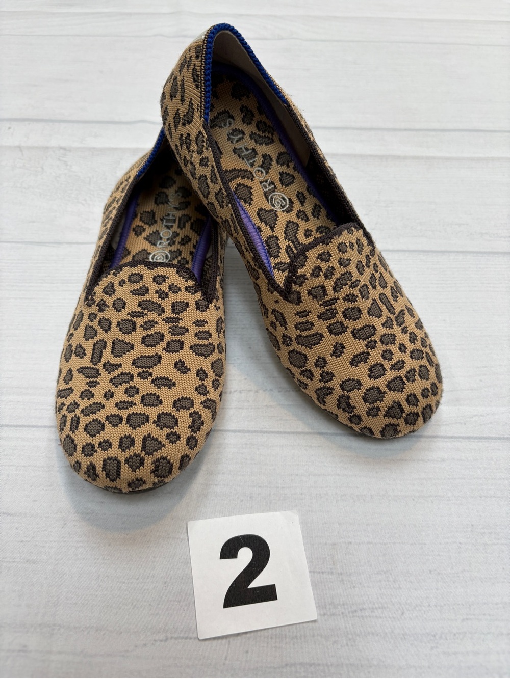 Rothy's Kids Leopard Print Slip-On Flats - Tan & Brown